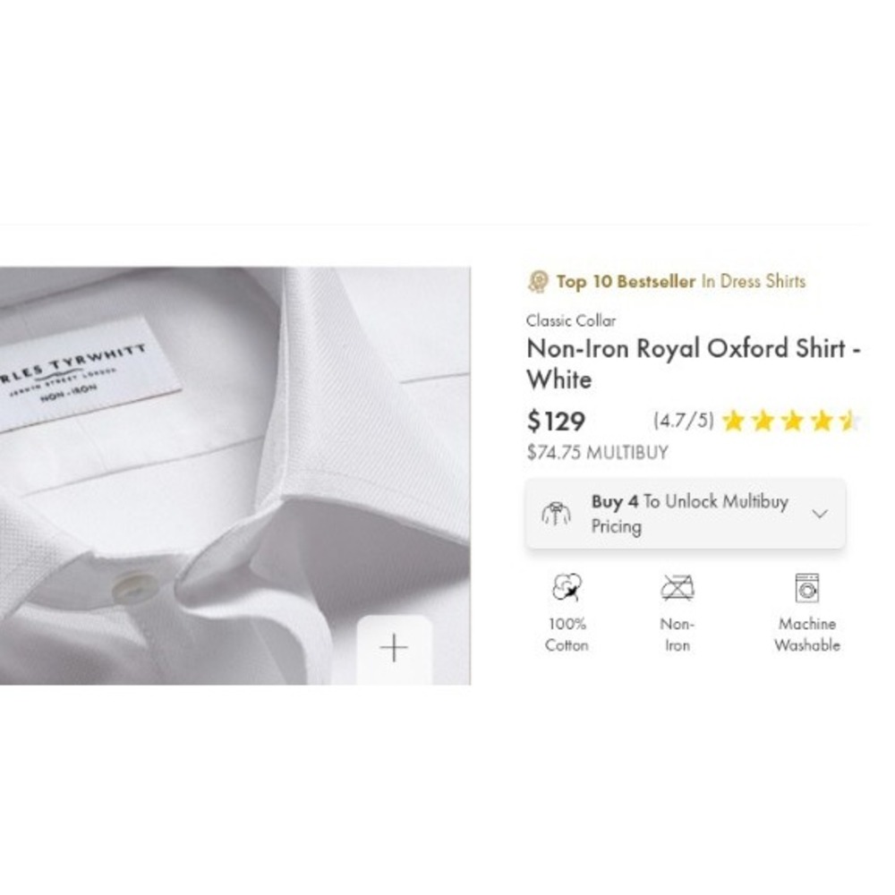 Charles Tyrwhitt Bundle Of 2 Non-Iron Royal Oxford Dress Shirt. Slim 15.5/35 - Picture 2 of 16